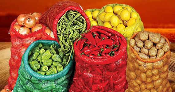 50X80cm Bright Red Tubular Circular Plastic Small PE/PP Net Bags Firewood Potato Garlic Onion Vegetable Packaging Mesh Bags