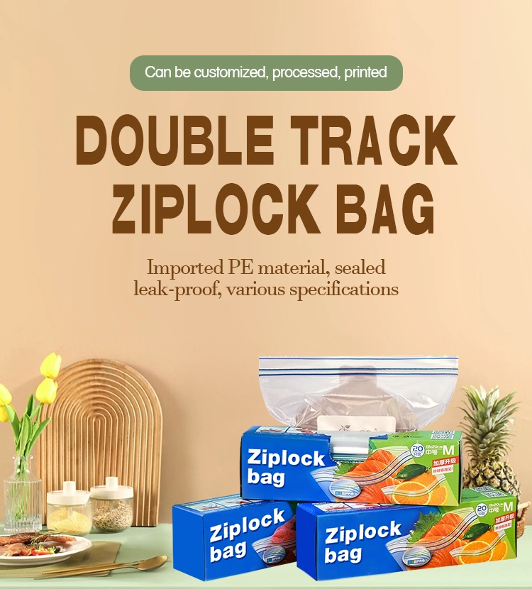 Wholesale BPA Free LDPE Leakproof Waterproof Flip Fold Top Sandwich Quart Gallon Snack Reusable Custom Seal Plastic Packaging Double Zipper Freezer Zip Lock Bag