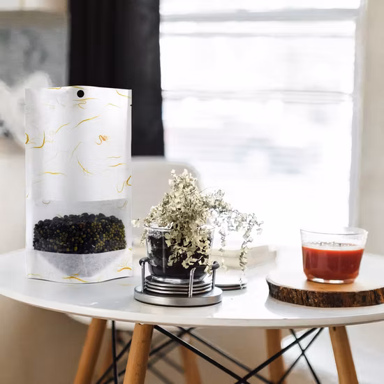 Kundenspezifische Mylar-Kunststoffverpackung aus recycelbarer Aluminiumfolie mit Reißverschluss, Lebensmittelverpackungsbeutel für Kaffee, Tee, Nüsse, Kekse