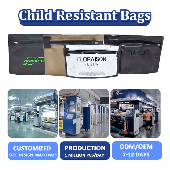 Individuell bedruckte Heißsiegelfolie 3,5 7 g 14 g 28 g 1 Unze Kunststoff-Süßigkeitskeks-Reißverschlussverschluss Geruchssichere Standbeutelverpackung Mylar-Beutel