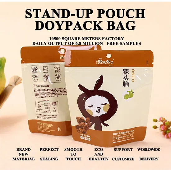 Standbodenbeutel mit Reißverschluss, Etikett, einseitig, durchsichtige Aluminiumfolie, wiederverschließbarer Verschluss, Trockenfrüchte, Nüsse, Gemüse, Snacks, Doypack-Lebensmittelverpackungsbeutel