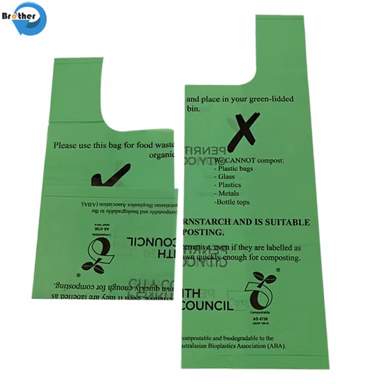 Umweltfreundliche, 100 % biologisch abbaubare Kunststoff-Einkaufstaschen aus Maisstärke, kompostierbare Versandtaschen mit En13432/ASTM-D6400 Standard Pbat/PLA TÜV Ok