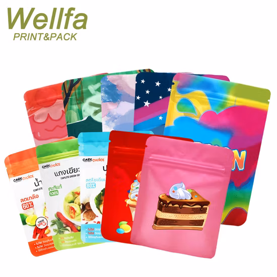 Kundenspezifische neue 3,5 g Keks-Aluminiumfolie, geruchsdichte Kunststoffverpackung, Mylar-Lebensmittelbeutel mit Reißverschluss