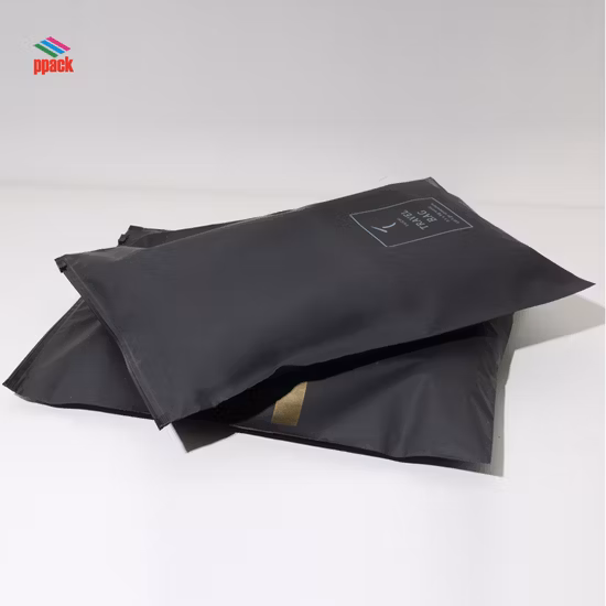 900factory Low Price Garment Zip Slide Black PE Frosted Plastic Clothing Packaging Bag
