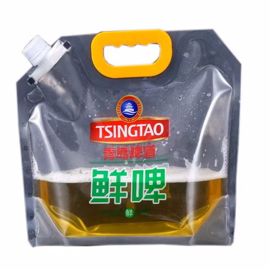 Plastikbeutel mit Ausgießer, Hahnfolie, Retorte, Saft, Getränke, Wein, gefrorener Cocktail, Alkohol, Trinkflüssigkeit, Margarita, Babynahrung, Quetschdüse, Ausgießer